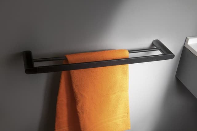 FLORI podwójny wieszak na ręczniki 600x127 mm, elegancki czarny