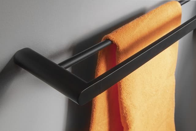FLORI podwójny wieszak na ręczniki 600x127 mm, elegancki czarny