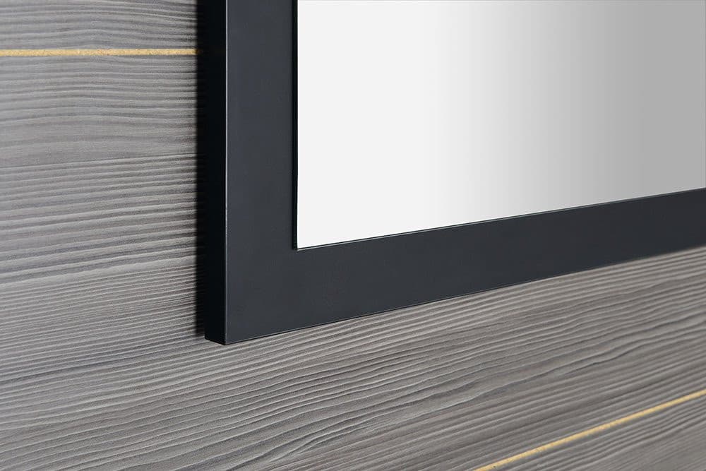 TREOS lustro w ramie prostokątne 750x500 mm, czarny mat