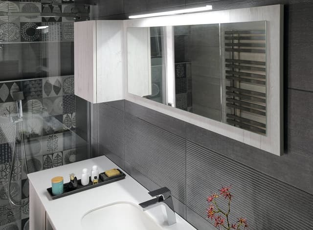 TREOS lustro w ramie prostokątne 1100x500 mm, biały mat