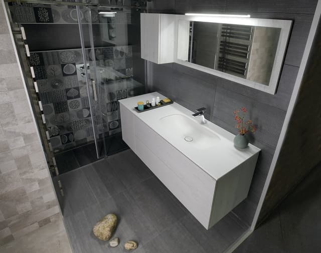 TREOS lustro w ramie prostokątne 1100x500 mm, biały mat