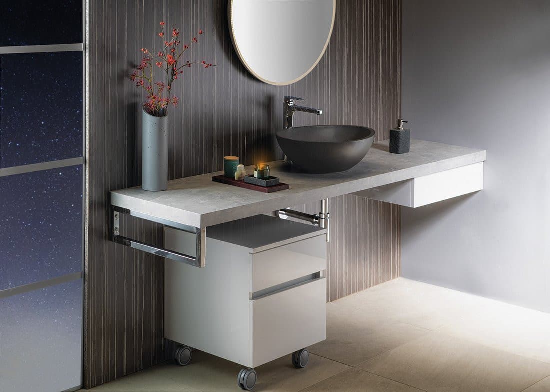 AVICE blat 190x50 cm z laminatu HPL, Cement