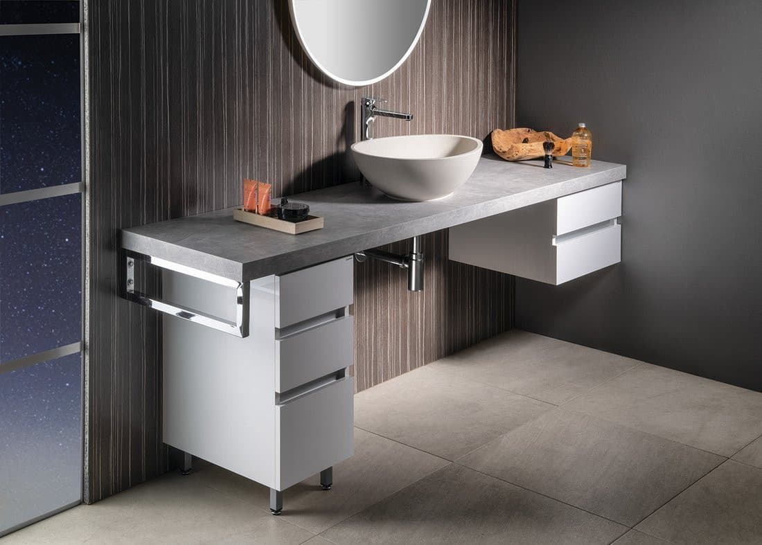 AVICE blat 200x50cm, Cementowy DTD/HPL