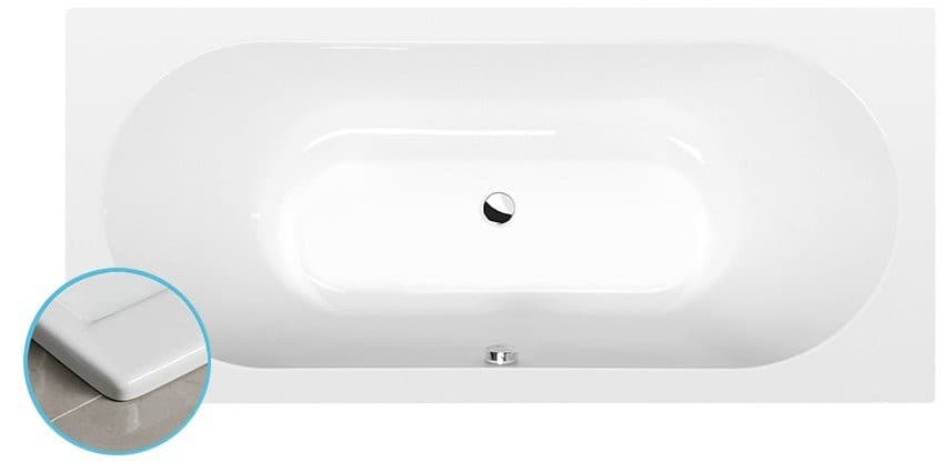 VIVA B SLIM wanna prostokątna 185x80x47 cm, biała