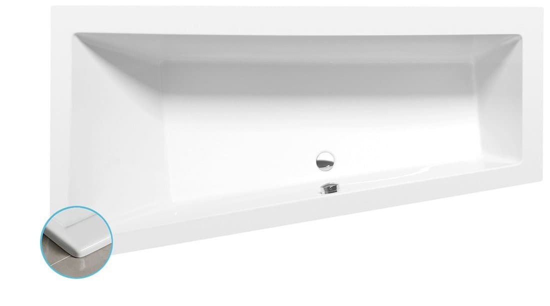 ANDRA L SLIM wanna asymetryczna 180x90 cm z akrylu, biała