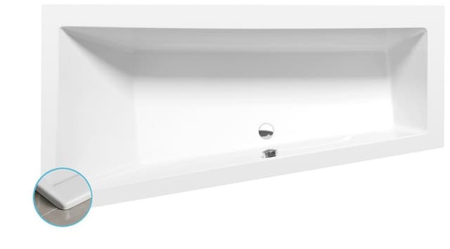 ANDRA L SLIM wanna asymetryczna 180x90 cm z akrylu, biała