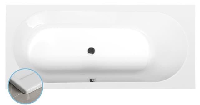 Wanna prostokątna ASTRA B SLIM, 165x75x48cm, biała