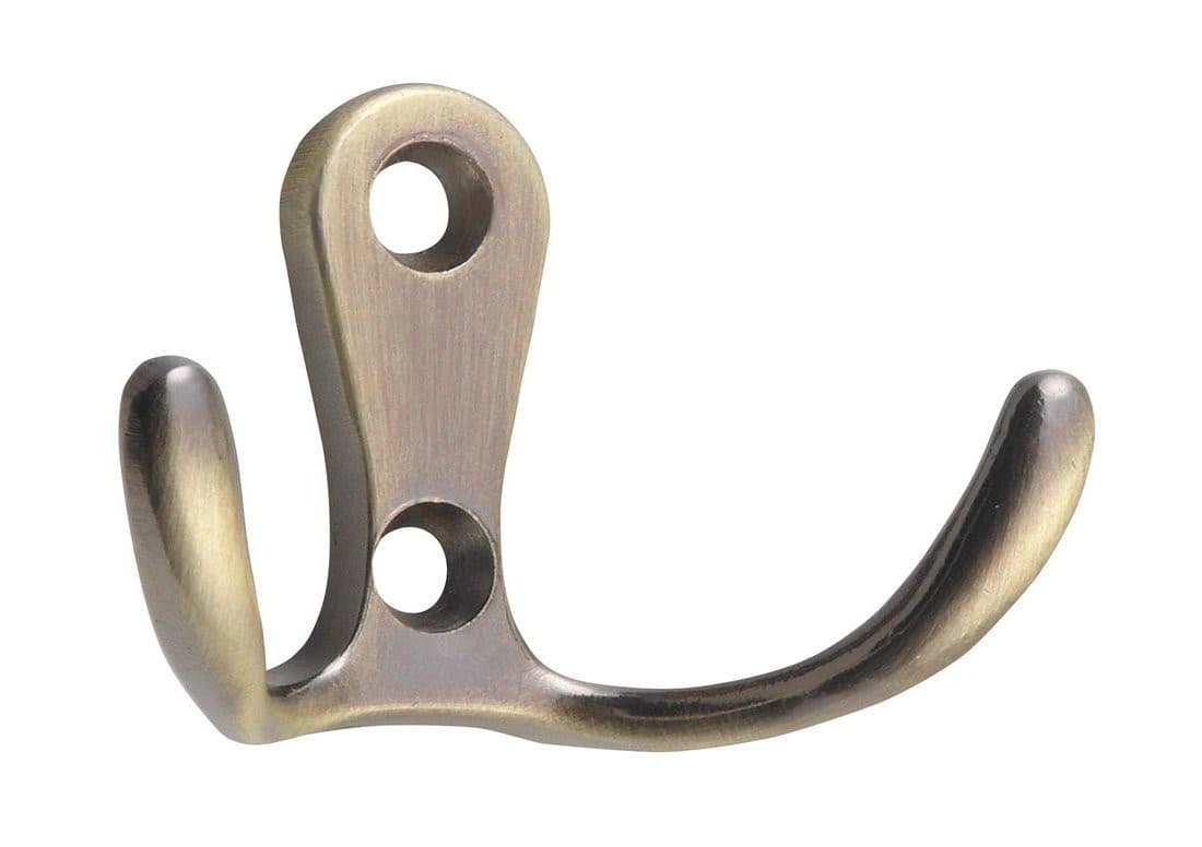 Podwójny wieszak na ręczniki, brązowy, 46x30x24 mm