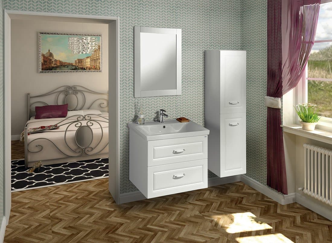 FAVOLO lustro prostokątne w ramie 60x80 cm, biały mat