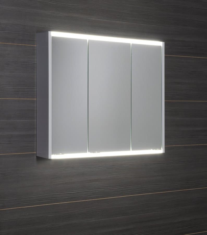 Szafka łazienkowa BATU z lustrem i oświetleniem LED 80x71x15cm, biały