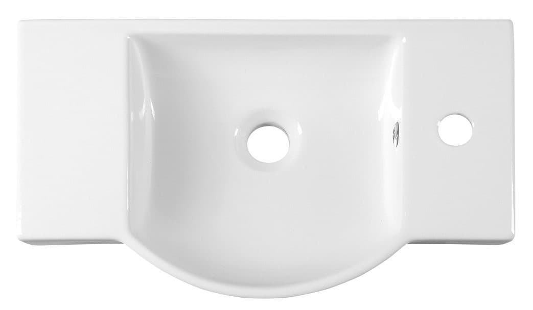 LITOS mała umywalka ceramiczna półokrągła 55x32 cm, biała