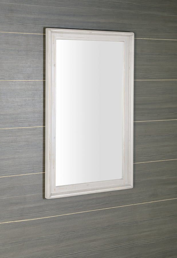RETRO lustro w drewnianej ramie 700x1150mm, starobiałe