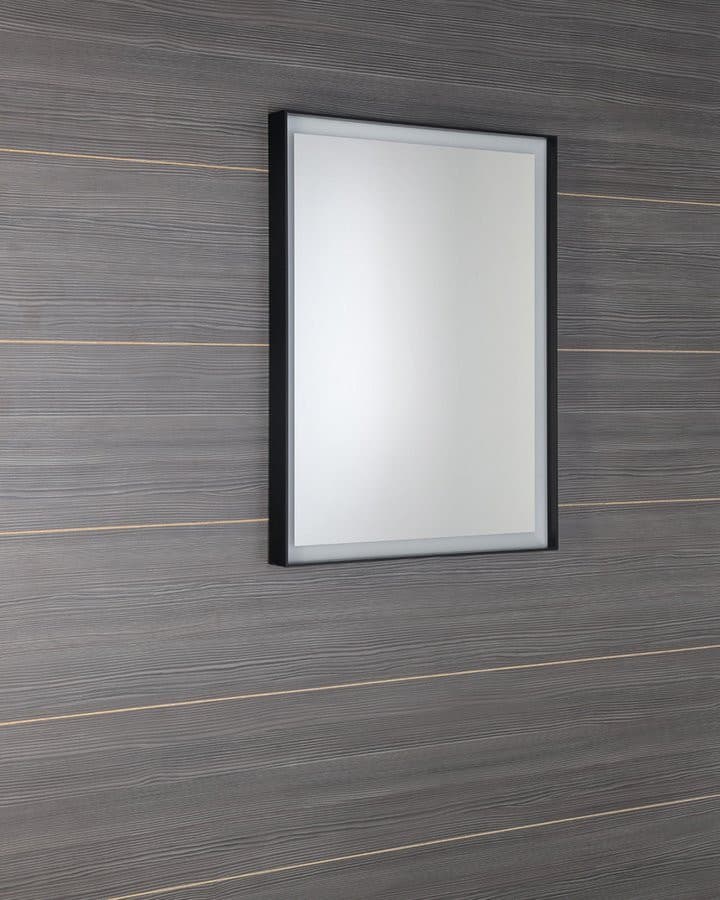 SORT lustro LED prostokątne 60x80 cm, czarny mat