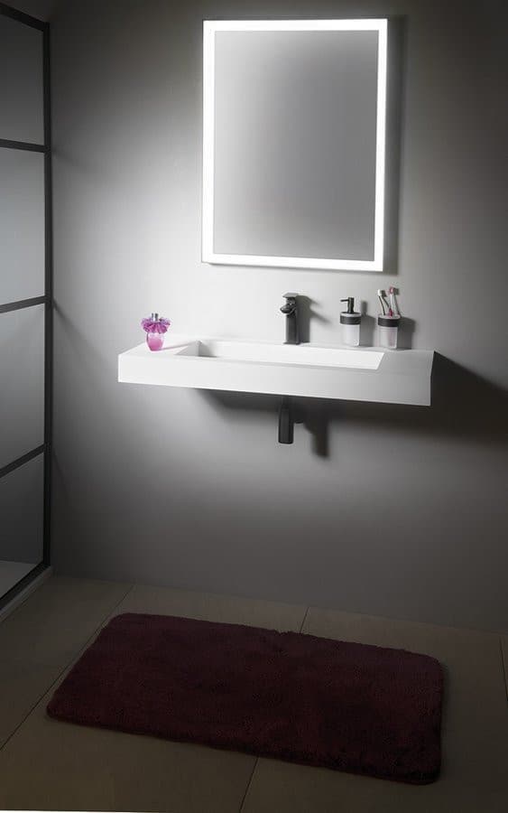 SORT lustro LED prostokątne 60x80 cm, czarny mat
