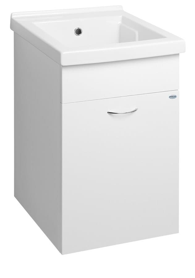 Biała szafka pod zlew 43x70x49,6 cm z uniwersalnym otwieraniem