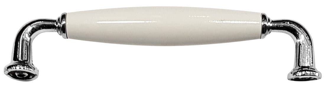 FAVOLO uchwyt metalowy, 142mm, chrom/biały