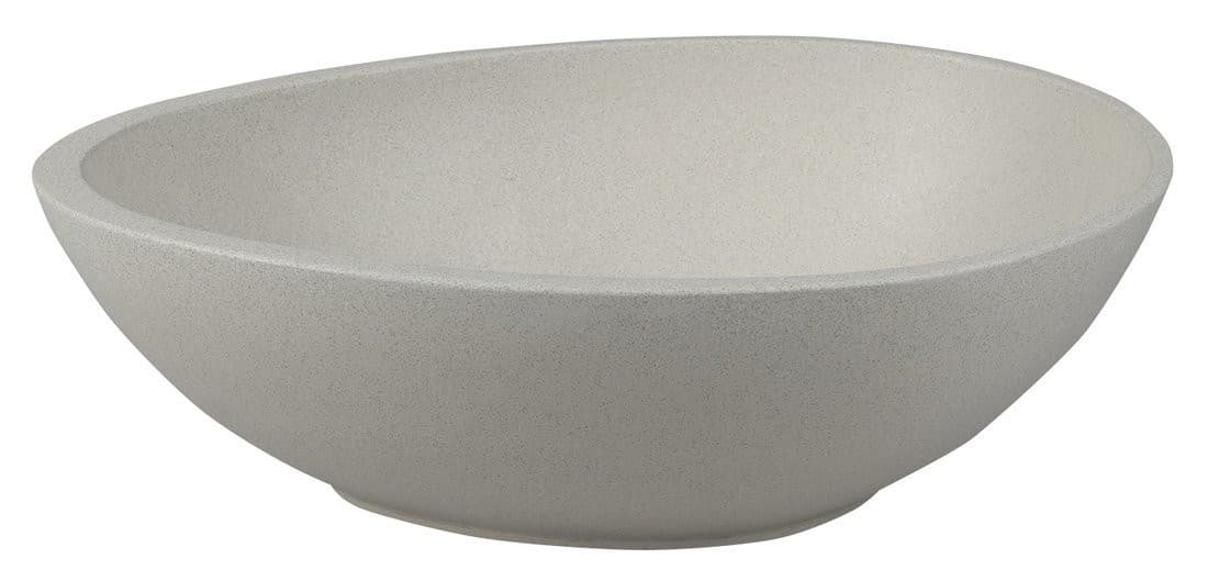 PUNC umywalka nablatowa betonowa z odpływem 53x39cm, biały piaskowiec