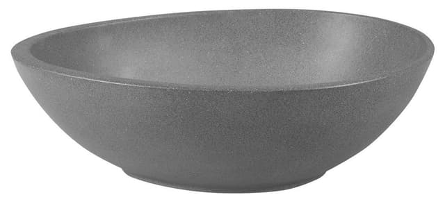 PUNC umywalka betonowa nablatowa z odpływem, 53x39cm, czarny granit
