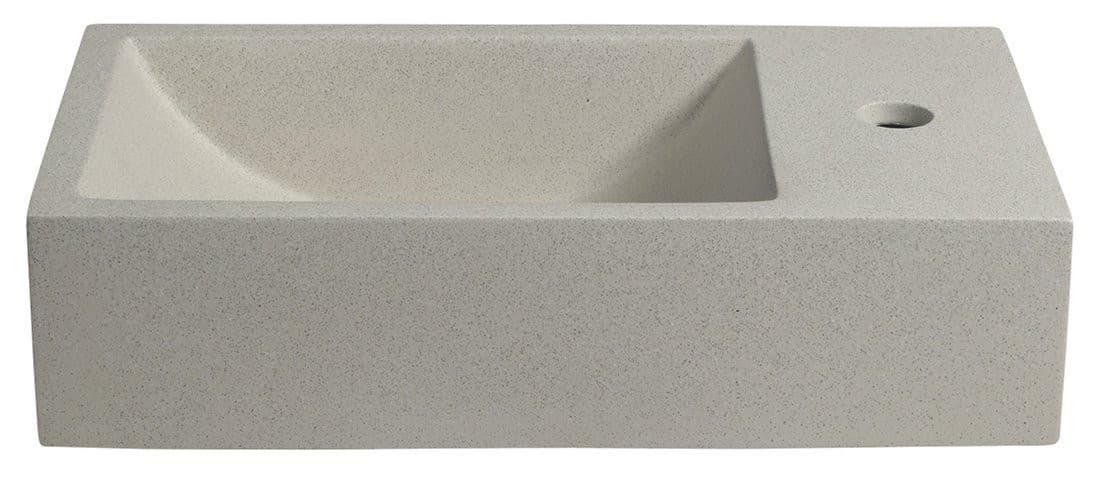 CREST R betonowa umywalka z odpływem, 40x22 cm, beżowy