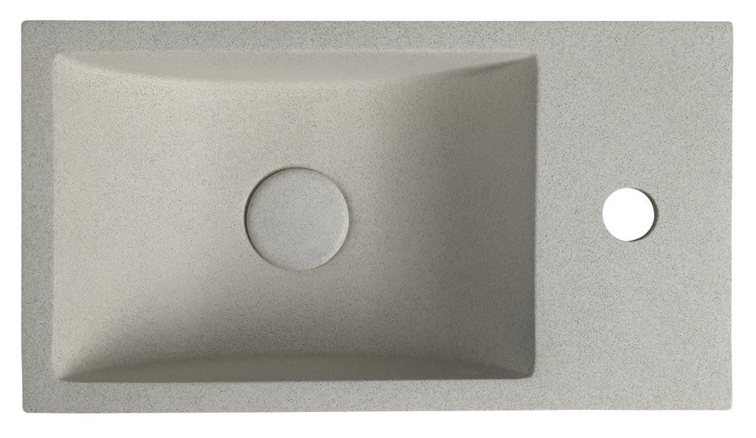 CREST R betonowa umywalka z odpływem, 40x22 cm, beżowy