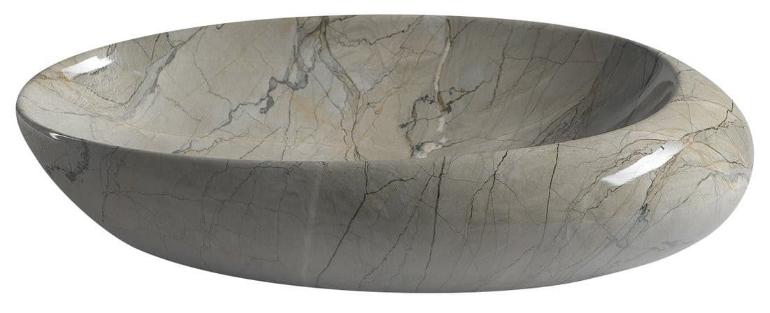 DALMA umywalka nablatowa ceramiczna 68x44 cm, szara