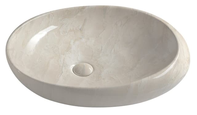 DALMA ceramiczna umywalka nablatowa 68x44 cm, beżowa