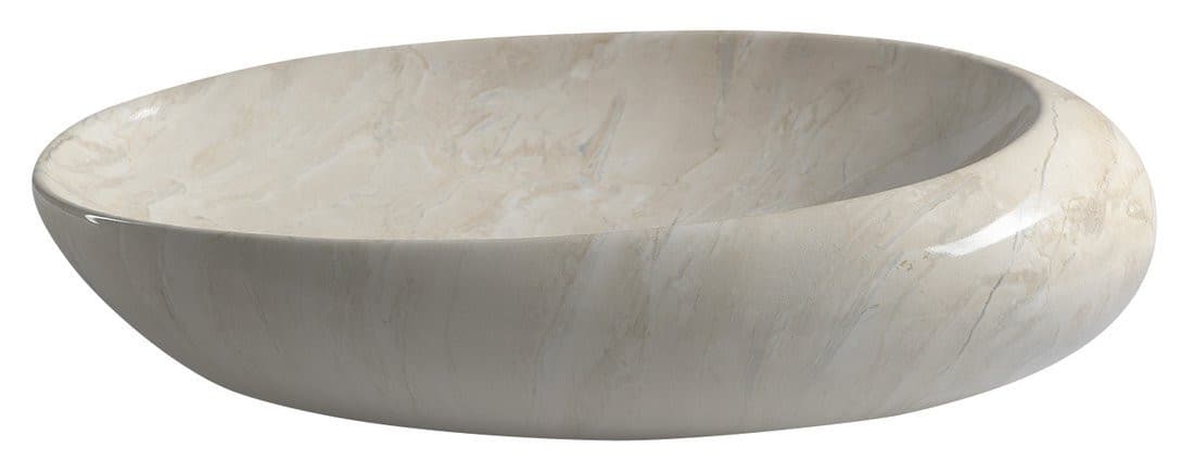 DALMA ceramiczna umywalka nablatowa 68x44 cm, beżowa