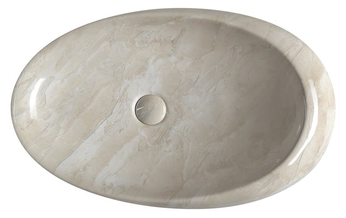 DALMA ceramiczna umywalka nablatowa 68x44 cm, beżowa