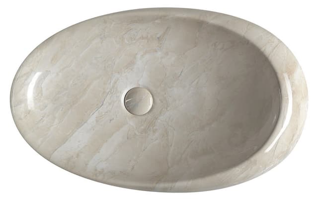 DALMA ceramiczna umywalka nablatowa 68x44 cm, beżowa