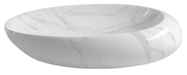 DALMA nablatowa umywalka ceramiczna 68x44 cm, marmur carrara