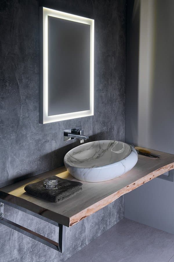 DALMA nablatowa umywalka ceramiczna 68x44 cm, marmur carrara