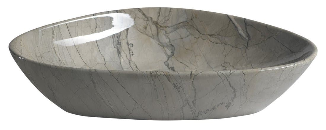 DALMA umywalka nablatowa ceramiczna 58,5x39 cm, szara
