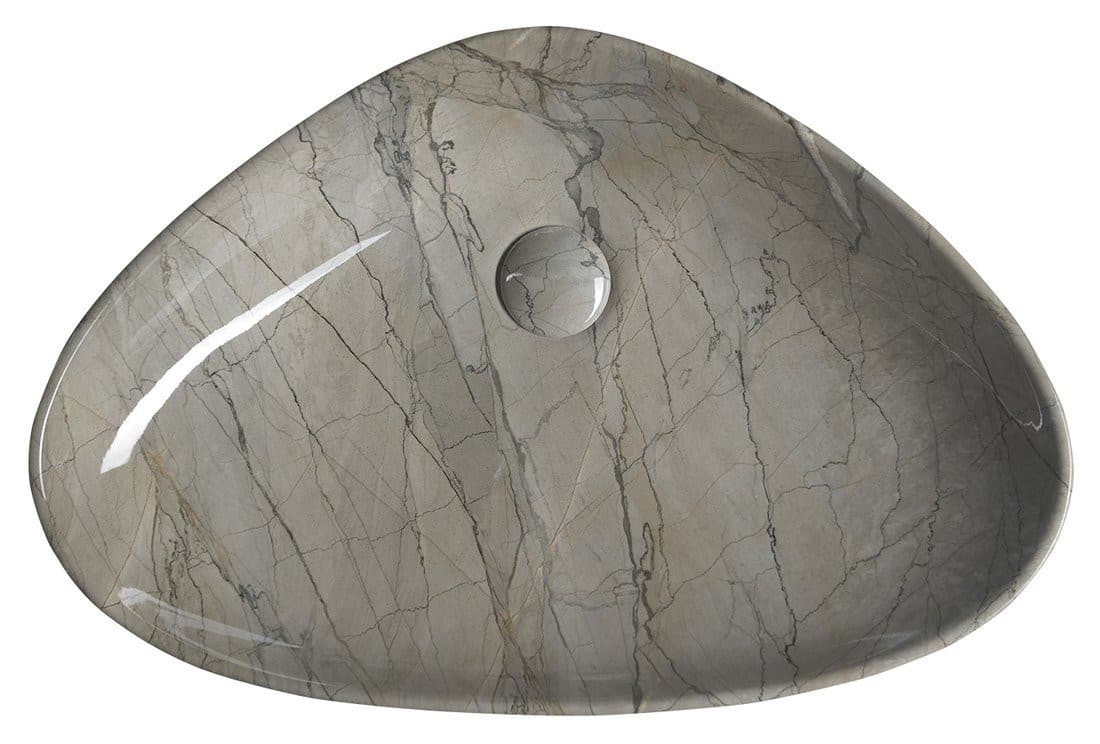 DALMA umywalka nablatowa ceramiczna 58,5x39 cm, szara
