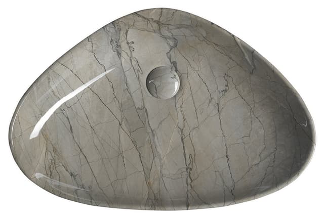 DALMA umywalka nablatowa ceramiczna 58,5x39 cm, szara