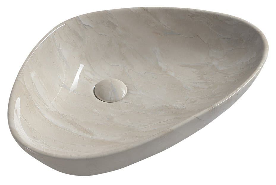 DALMA ceramiczna umywalka nablatowa 58,5x39 cm, marfil
