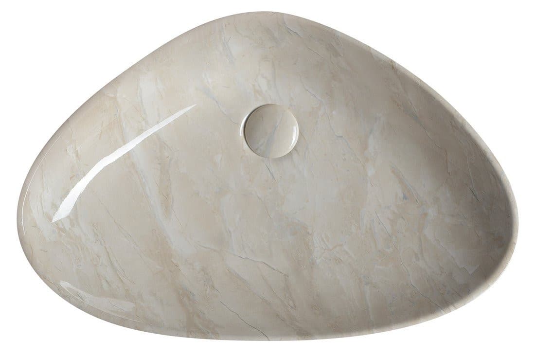 DALMA ceramiczna umywalka nablatowa 58,5x39 cm, marfil