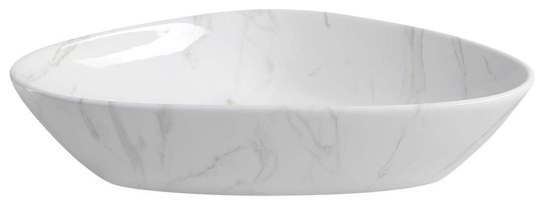 DALMA ceramiczna umywalka nablatowa 58,5x39 cm, marmurowa carrara