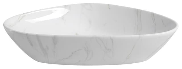 DALMA ceramiczna umywalka nablatowa 58,5x39 cm, marmurowa carrara