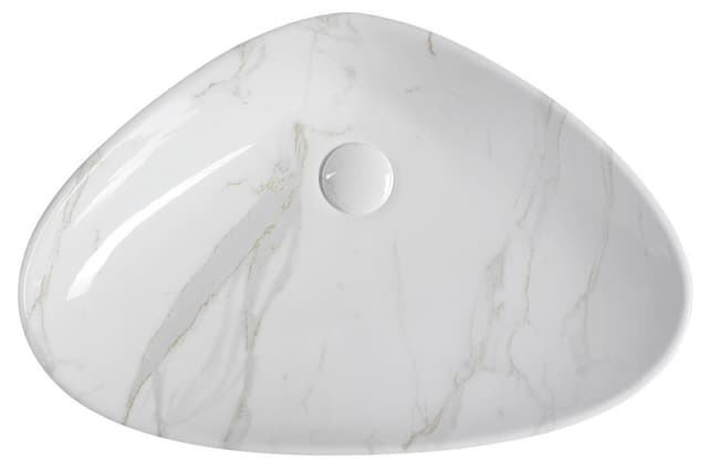 DALMA ceramiczna umywalka nablatowa 58,5x39 cm, marmurowa carrara