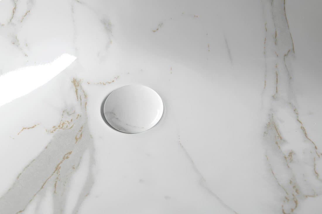 DALMA ceramiczna umywalka nablatowa 58,5x39 cm, marmurowa carrara