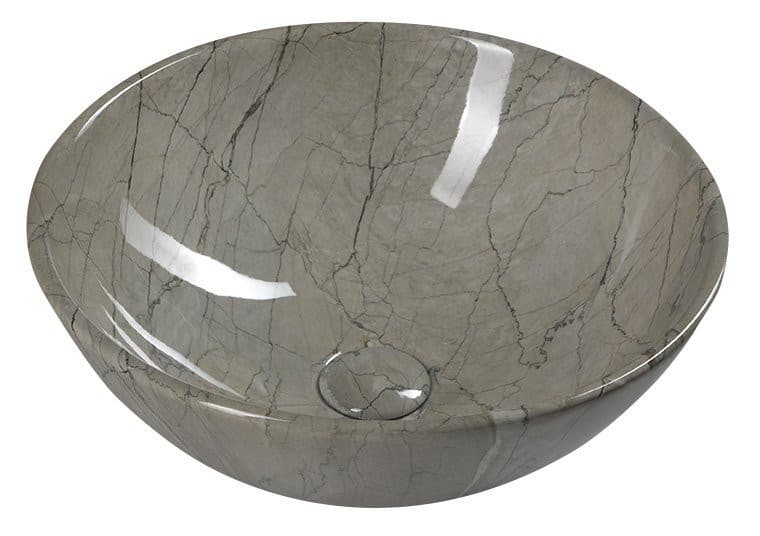 DALMA okrągła umywalka ceramiczna nablatowa Ø 42 cm szara