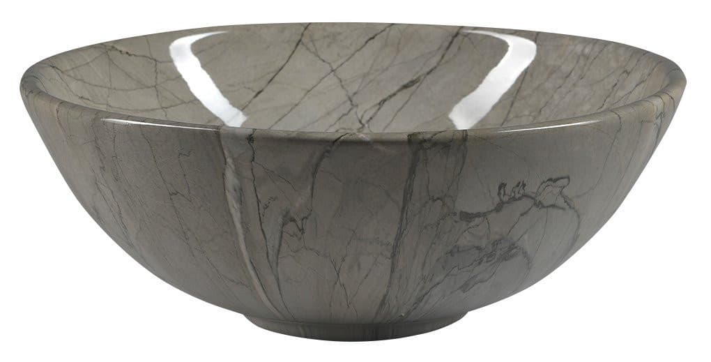DALMA okrągła umywalka ceramiczna nablatowa Ø 42 cm szara