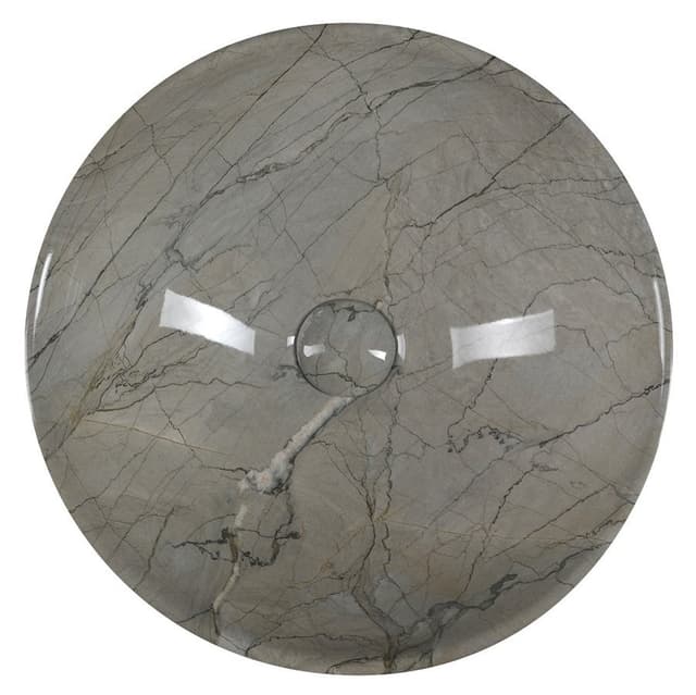 DALMA okrągła umywalka ceramiczna nablatowa Ø 42 cm szara