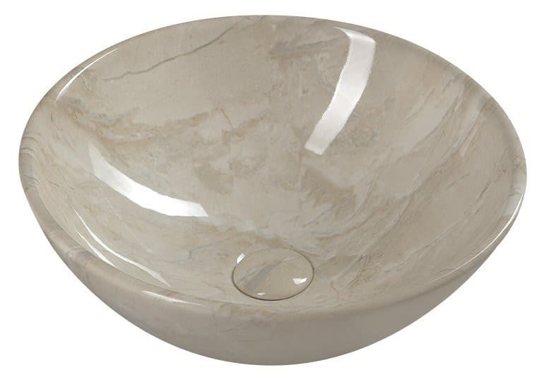 DALMA umywalka nablatowa ceramiczna Ø 42 cm, beżowa
