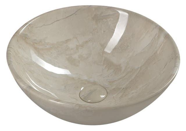 DALMA umywalka nablatowa ceramiczna Ø 42 cm, beżowa