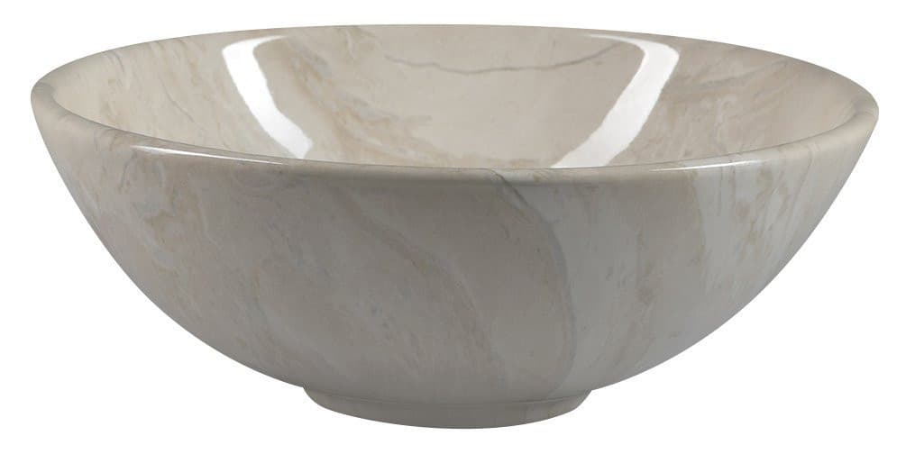 DALMA umywalka nablatowa ceramiczna Ø 42 cm, beżowa