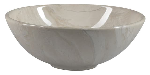 DALMA umywalka nablatowa ceramiczna Ø 42 cm, beżowa