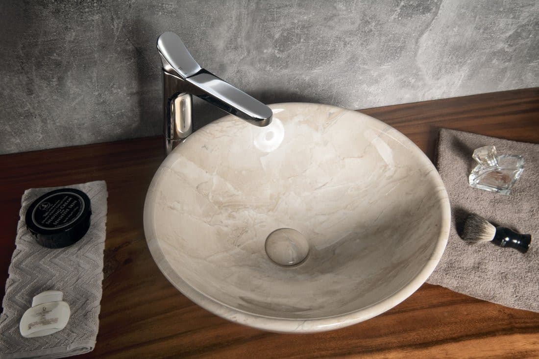 DALMA umywalka nablatowa ceramiczna Ø 42 cm, beżowa