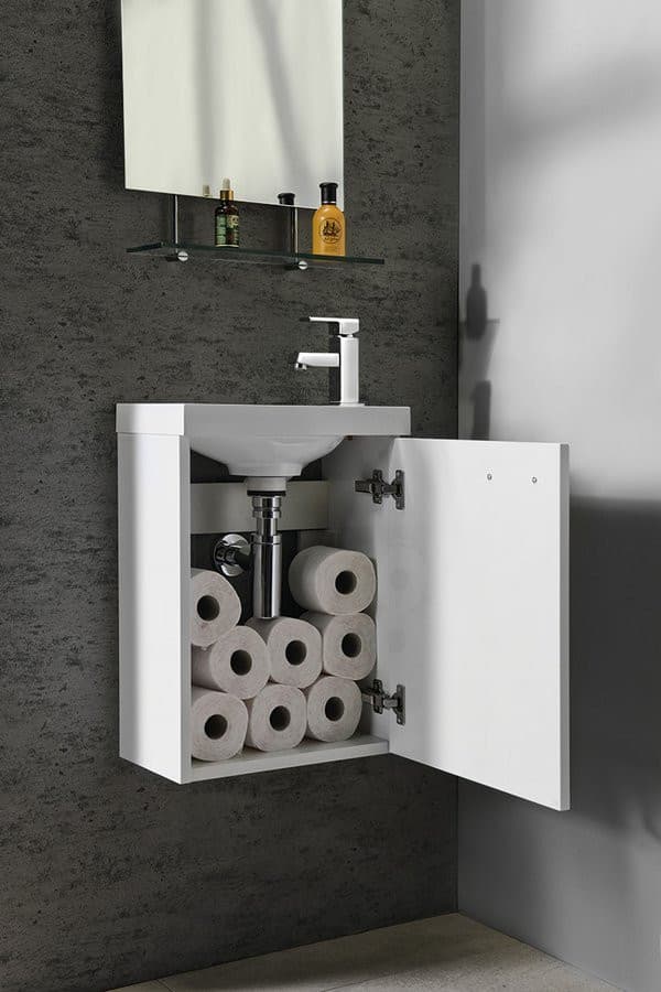 LATUS X szafka umywalkowa 39,4x50x22cm, biała (MDF)