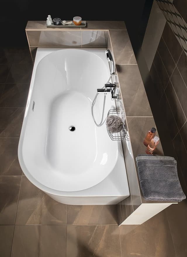 TIBERA L wanna przyścienna narożna 170x80 cm, biały